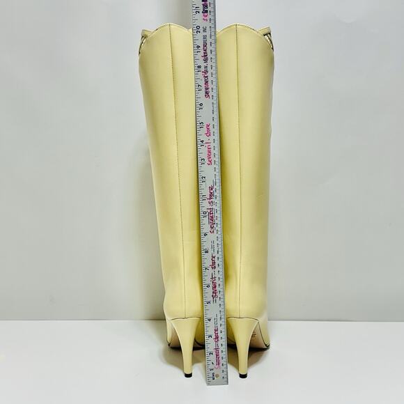 NIB Gucci Lattice Knee-High Boots EU 38.5 US 8.5 Butter Ivory Cutout Leather - Picture 11 of 15